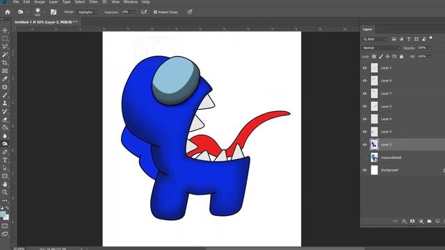 The Art of Drawing Among Us | Photoshop Pen Tool смотреть онлайн