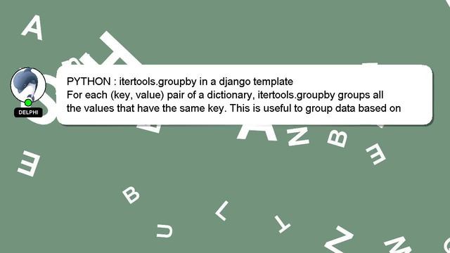 PYTHON : itertools.groupby in a django template смотреть онлайн