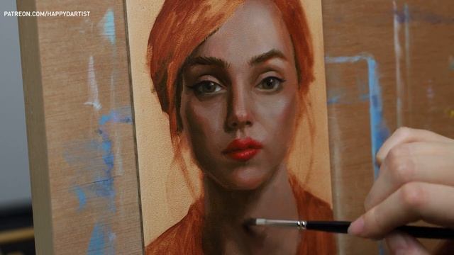 3 hour portrait study in 8 minutes ? OIL PAINTING TIMELAPSE смотреть онлайн
