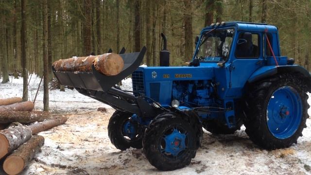 Лесной толкатель штабелер ЛТ-82/3 на МТЗ+7(925)589 65 90 смотреть онлайн
