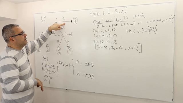 12. How to Solve for Perfect Bayesian Equilibrium: Example 2 (Game Theory Playlist 10) смотреть онлайн