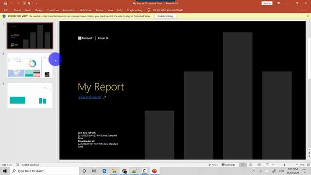 Export a Power BI report to PowerPoint смотреть онлайн