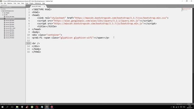 Bootstrap. Glyphicons. Урок 12 смотреть онлайн