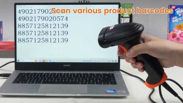 1D 2D USB Handheld Barcode Scanner QR Code Reader Android Barcode Scanning Gun смотреть онлайн