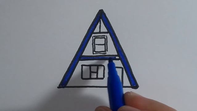Как нарисовать дом из буквы А? смотреть онлайн