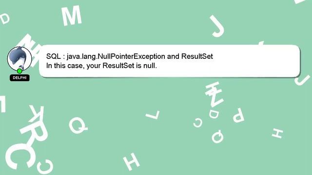 SQL : java.lang.NullPointerException and ResultSet смотреть онлайн