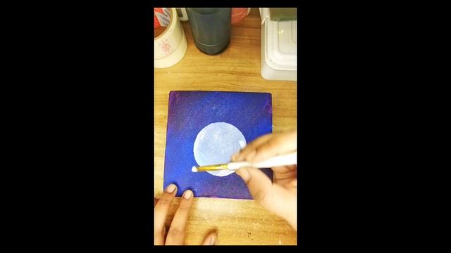 Blue sky with full moon. Easy way to draw a moon | @AspirationValley #fullmoon #moonlight смотреть онлайн