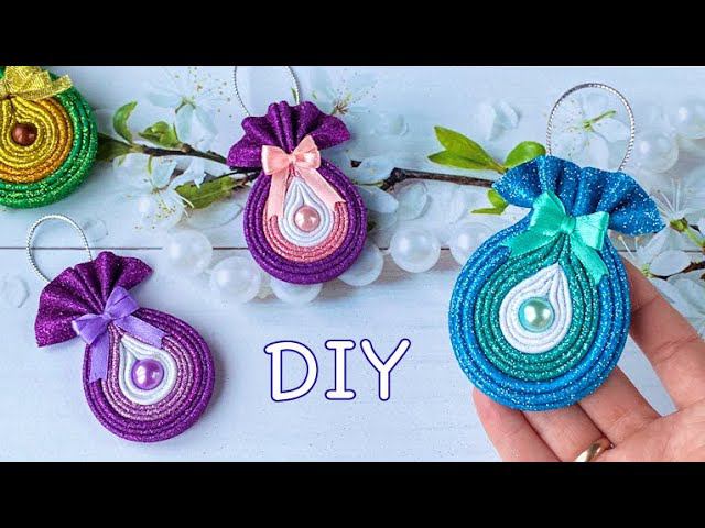 Новогодние игрушки из фоамирана на ёлку / Diy Christmas Craft Glitter Foam Sheets