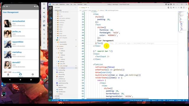 React Native 2022 Cơ bản - 07 User Manager: Reload dữ liệu và search bar смотреть онлайн