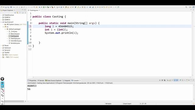 Java tutorial for beginners | Information loss in type-casting смотреть онлайн
