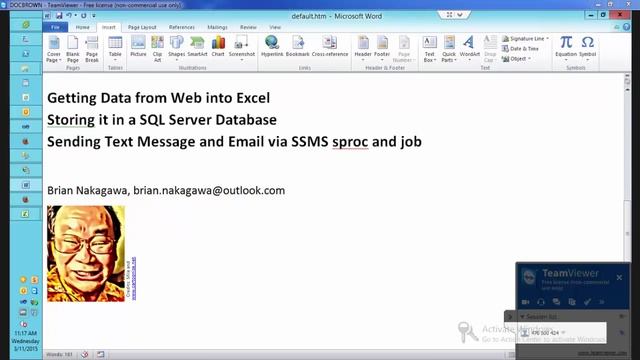 Excel Web Data, Store it In SQL Server Database, Sending Text Message Email via SSMS sproc job смотреть онлайн