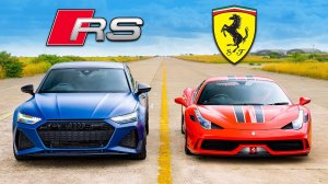 Кто победит в заезде: Ferrari 458 Speciale или же Audi RS7 Performance?