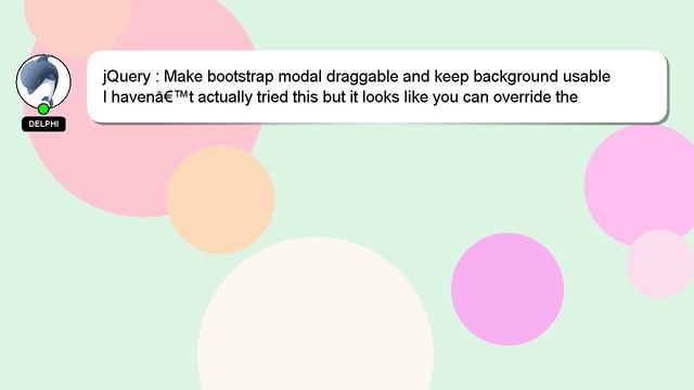 jQuery : Make bootstrap modal draggable and keep background usable смотреть онлайн