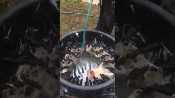 Как работает самодельная перосъемная  машинка