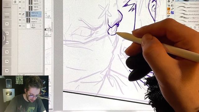 Drawing Manga On IPad Pro | Anime Manga Sketch