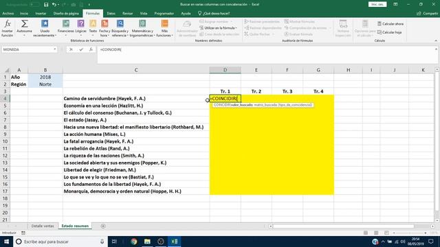 Cómo buscar con varios criterios sobre varias columnas en Excel (1): la técnica de la concatenación смотреть онлайн