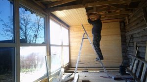 Делаем потолок на веранде.