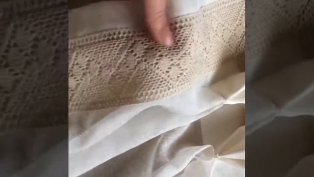 Льняной тюль с кружевом. смотреть онлайн