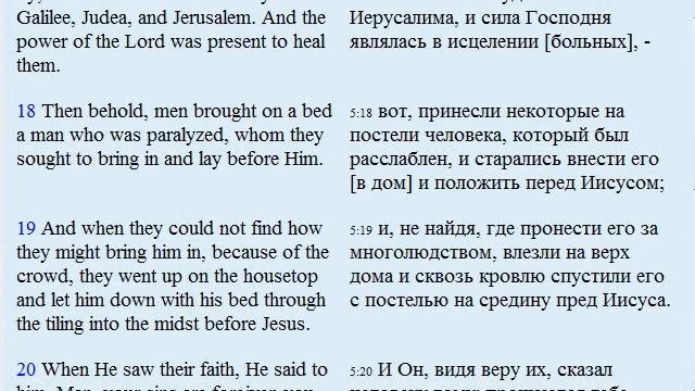 Английский язык по Библии. NKJV Gospel of Luke 5 . Евангелие от Луки 5 . Аудирование смотреть онлайн