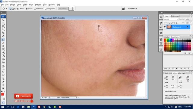 How to Remove pimple marks In Photoshop CS 3 смотреть онлайн