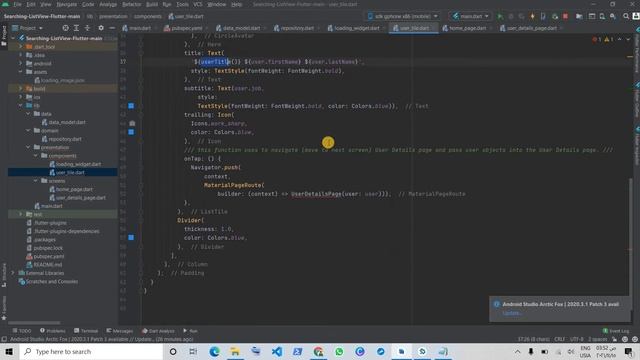 Search Bar with JSON Data and navigator to Details Screen Flutter смотреть онлайн