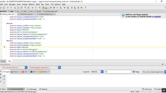ANDROID SQLITE TUTORIAL -5- DELETE THE RECORD FROM THE DATABASE смотреть онлайн