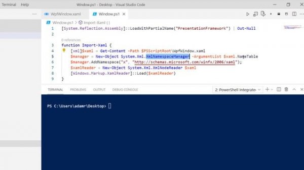 PowerShell Pro Tools WPF Designer integration in Visual Studio Code