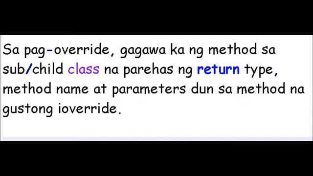 Java Tutorial Tagalog 21 Method Overriding смотреть онлайн