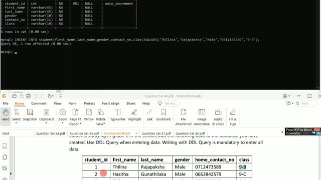 Database Task46|DML query used to insert data|1st year|java institute|D Fernando |@dtecknow смотреть онлайн