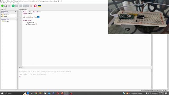 Project 1. External Flashing LED - Raspberry Pi Pico W смотреть онлайн