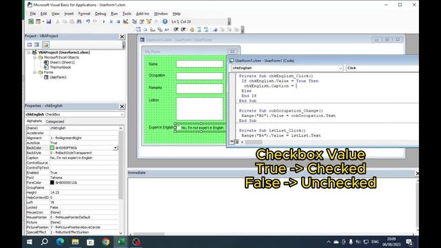 VBA Macro Excel - Userform - Checkbox смотреть онлайн