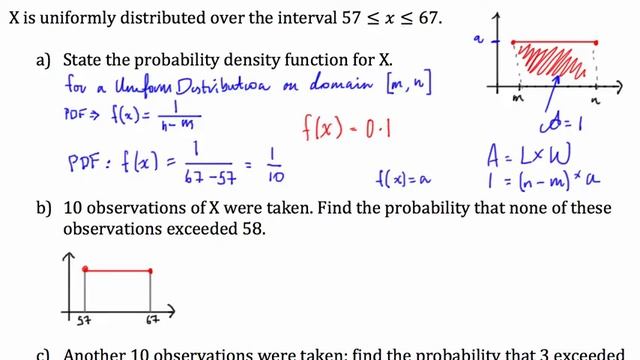 Uniform Distribution - Probability Density Function (example) смотреть онлайн