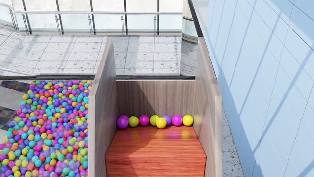 Balls on escalator 2.0 | Blender Rigid body simulation смотреть онлайн