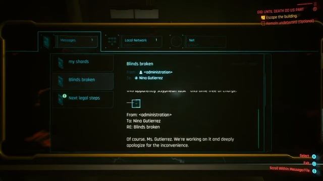 Cyberpunk 2077 Gig: Until Death Do Us Part Stealth Method (Remain Undetected Optional Objective) смотреть онлайн
