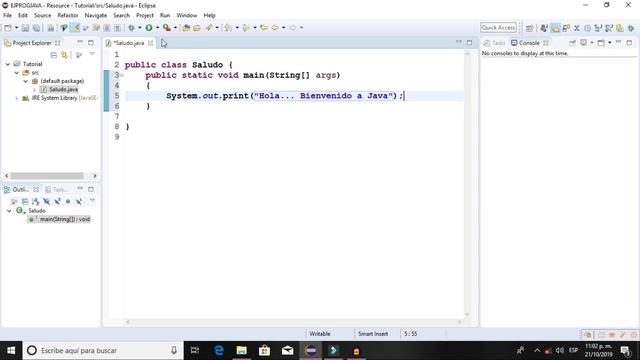 CURSO de Programacion JAVA 2019 02 Hola Mundo | CURSO DE JAVA 02 Hola Mundo смотреть онлайн