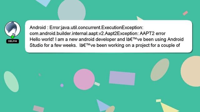 Android : Error:java.util.concurrent.ExecutionException: com.android.builder.internal.aapt.v2.Aapt2 смотреть онлайн