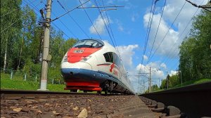 Сапсан с необычного ракурса! ЭВС1-11 "Сапсан" проследует о.п. Берёзки-Дачные.