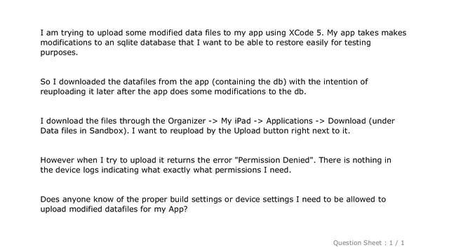 iOS : XCode uploading data files to iPad "Permission Denied"? смотреть онлайн