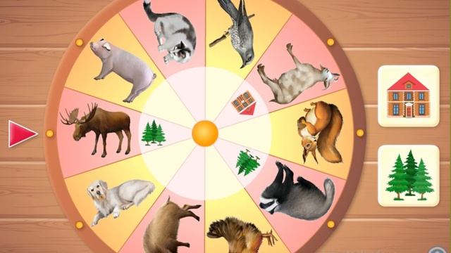 Pазвлекательныe игры - Игра Волшебное Колесо Животные -образовательные игры для детей