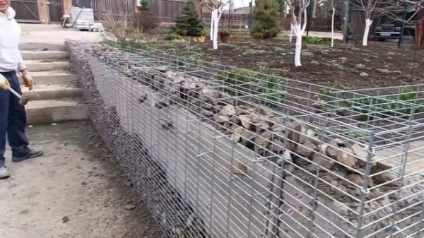 Габионы. Облицовка габионом.