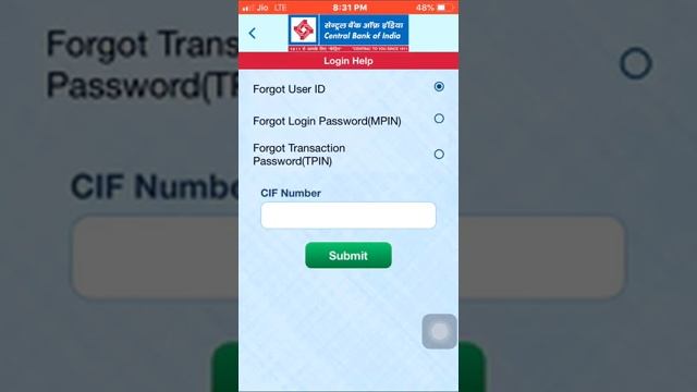 Forget Transaction + Login Password + User ID Mobile Banking in Central bank Of india смотреть онлайн