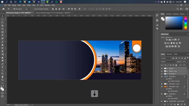 Professional Website Banner Design - Adobe Photoshop Tutorial смотреть онлайн