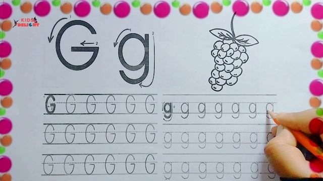 Tracing Alphabet Gg | Alphabets Practice For Toddlers | How to Write Small And Capital Letter Gg смотреть онлайн