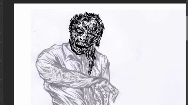 Zeichenblick - Digital Inking - Zombie Sketch #4 смотреть онлайн