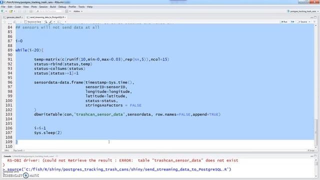 Using PostgreSQL and shiny with a dynamic leaflet map: monitoring trash cans смотреть онлайн