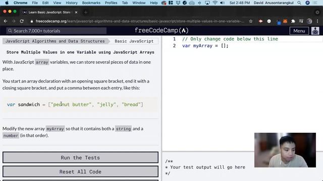 Store Multiple Values in one Variable using JavaScript Arrays (Basic JavaScript) freeCodeCamp смотреть онлайн