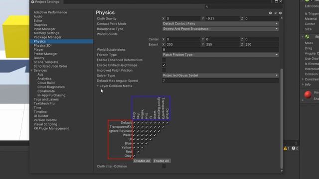 How to Disable Collisions Between Specific Objects in Unity (Collision Matrix) смотреть онлайн