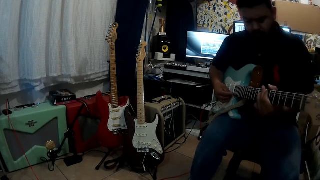 Blues progression in Am - Testing Fender Vaporizer and Squier Bullet Strat смотреть онлайн