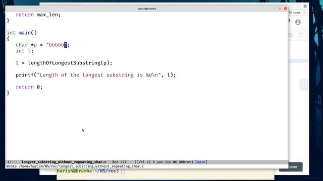 Longest substring without repeating character solution | leetcode - 3 | harishnote смотреть онлайн