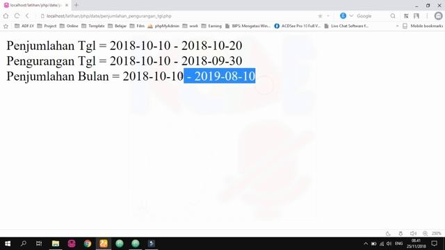 Penjumlahan atau Pengurangan Tanggal, Bulan & Tahun di PHP смотреть онлайн